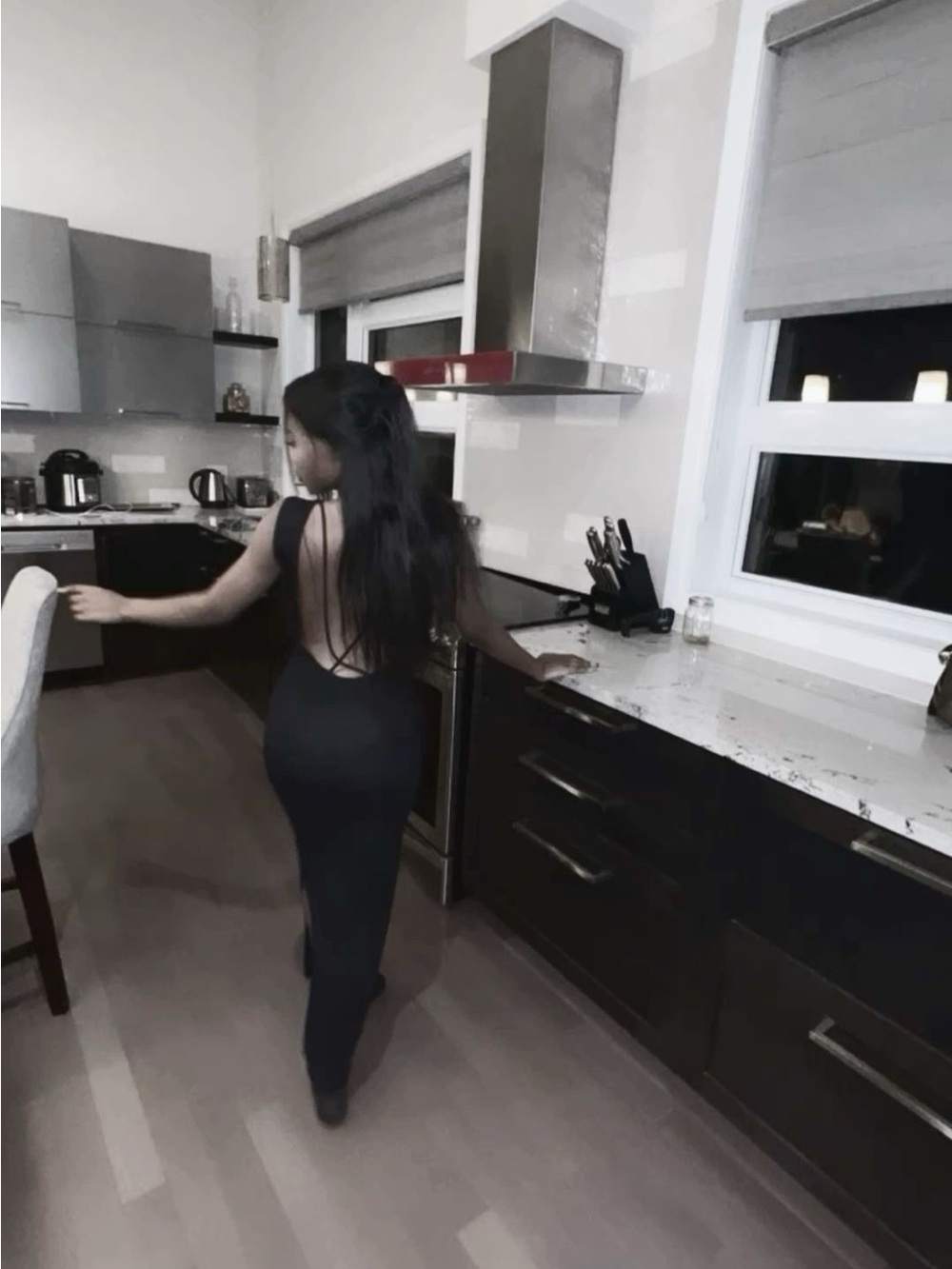 Fashion Nova Black Backless Bodycon Maxi Dress